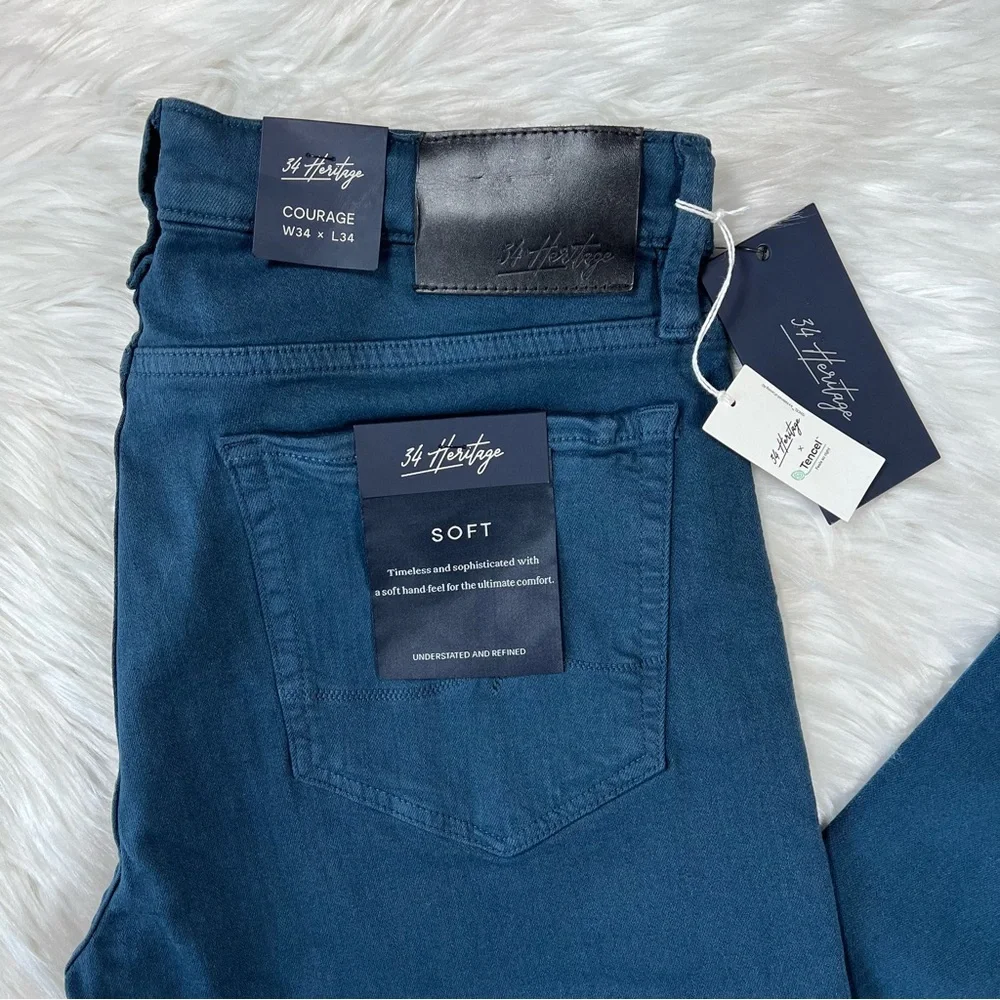 NWT 34 Heritage Courage Straight Leg‎ Pants in Petrol Comfort
